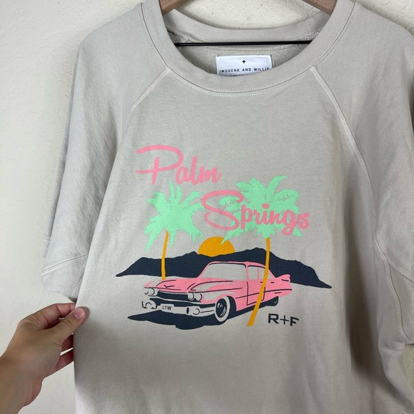 Imogene + Willie Palm Springs Graphic Short Sleeve Sweatshirt Size 3XL - Picture 4 of 7
